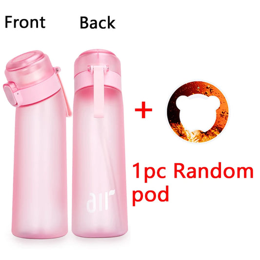 1pc Air Water Bottle With 1pc Random Flavor Pods Portable Transparent Water Cup With Straw Leak Proof for Outdoor Sports